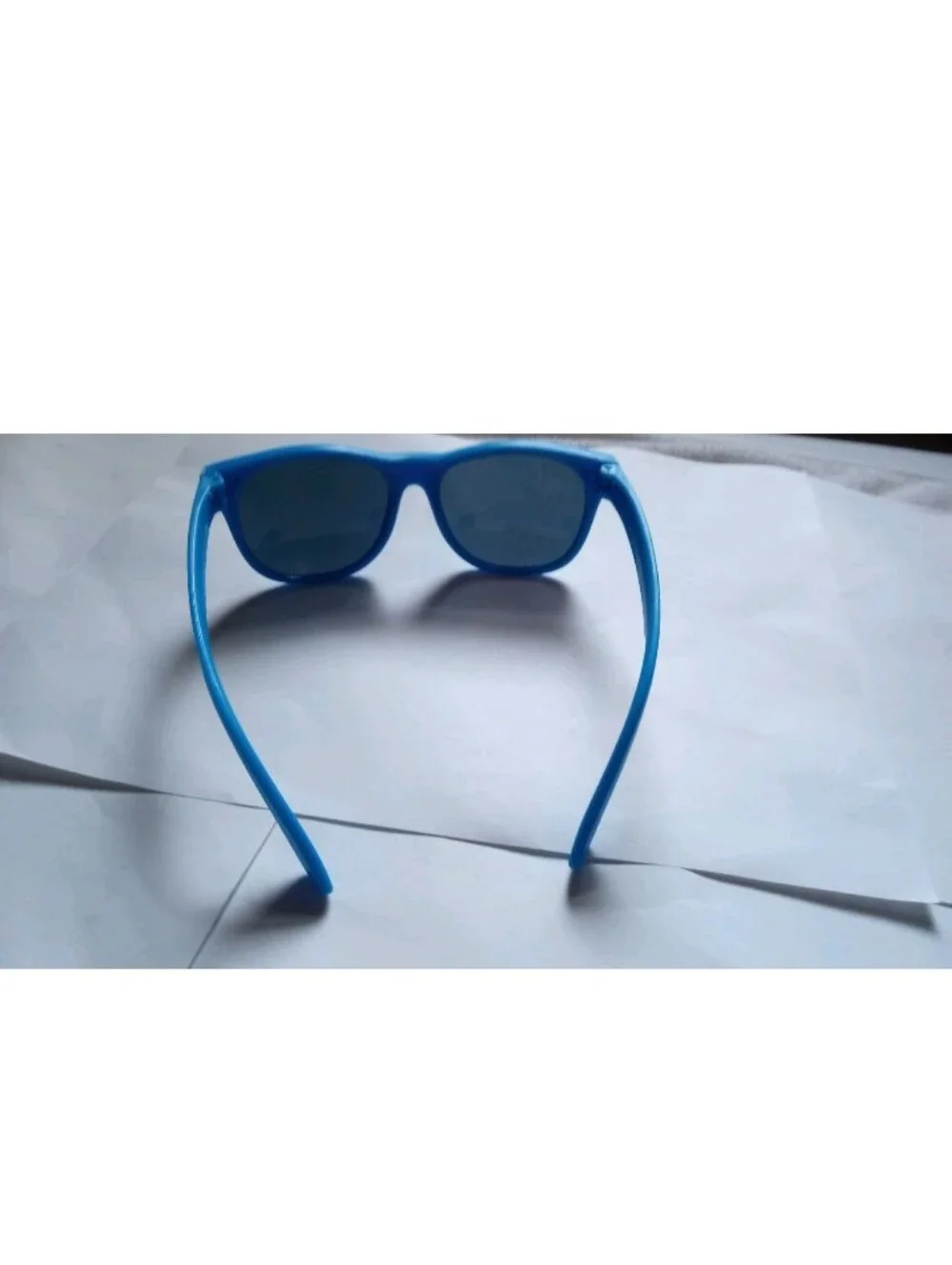Wowline Men's Square Wowline Sunglasses Blue Plastic Frame Black Tinted Lens